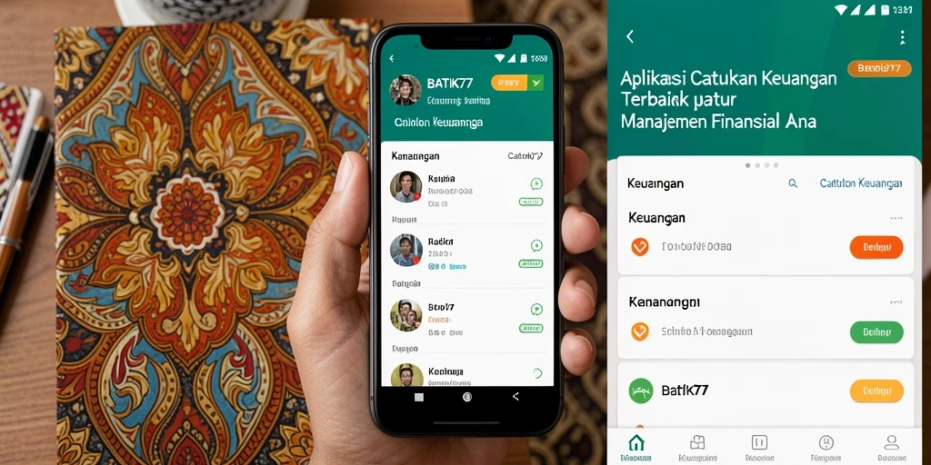Antarmuka BATIK77 menampilkan fitur Catatan Keuangan yang intuitif dan informatif.
