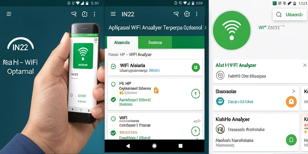 Tampilan antarmuka aplikasi IN22 yang menampilkan analisis WiFi secara real-time.