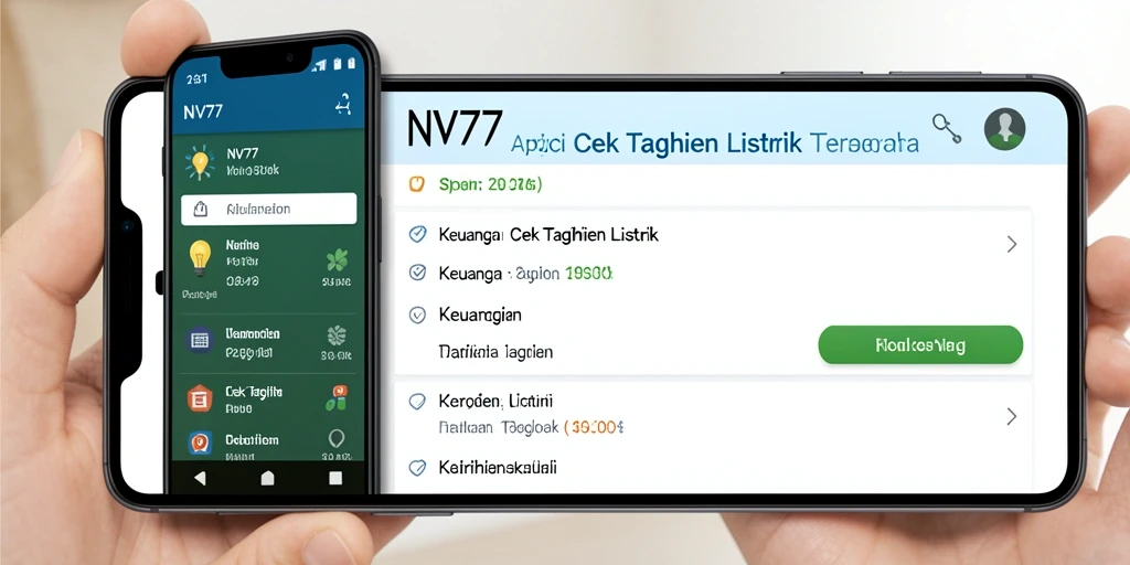 Tampilan antarmuka NV77 untuk mengecek tagihan listrik yang sederhana.