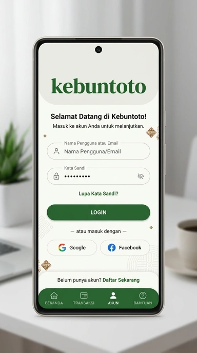 Tampilan halaman login kebuntoto
